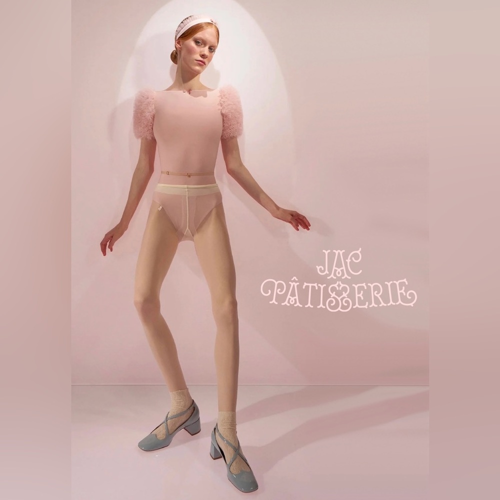 Jac Pâtisserie tulle Puff Sleeve ballet Leotard baby blush